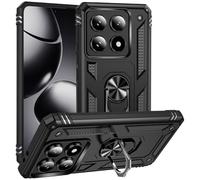 Verco Hybrid Armor Shield Case per Xiaomi 14T Pro, estremamente resistente, con anello magnetico, per Xiaomi 14T Pro 5G, colore: Nero