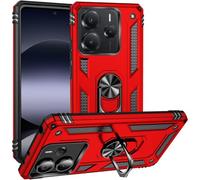 Verco Hybrid Armor Shield Case per Xiaomi Redmi Note 14 5G Custodia, estremamente robusta con anello magnetico per Redmi Note 14 5G, rosso