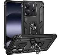 Verco Hybrid Armor Shield Case per Xiaomi Redmi Note 14 5G Custodia, estremamente robusta con anello magnetico per Redmi Note 14 5G, nero