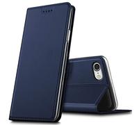 Verco iPhone 7 Cover, Custodia a Libro Pelle PU per Apple iPhone 7/8 Case Booklet Protettiva [magnetica integrata], Azzurro