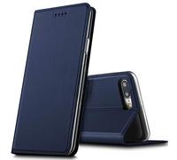 Verco iPhone 7 Plus Cover, Custodia a Libro Pelle PU per Apple iPhone 8 Plus Case Booklet Protettiva [magnetica integrata], Azzurro