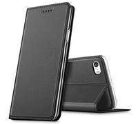 Verco iPhone SE Cover, Custodia a Libro Pelle PU per Apple iPhone 5 / 5S Case Booklet Protettiva [magnetica integrata], Nero