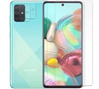 Verco Pellicola protettiva in vetro temperato per Samsung Galaxy A71, set risparmio 4 in 1, 2 pellicole protettive per display, 2 pellicole protettive per fotocamera, per Samsung A71