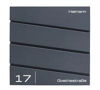 Verda - Cassetta delle lettere design personalizzata 37 x 37 x 11 cm, colore UV, in acciaio INOX, con targhetta, da parete, colore antracite (5)