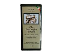 Verda Romolo - Olio Extravergine d'oliva 100% italiano, Olio Evo di taggiasca e leccino, gusto delicato, olio Gourmet, estratto a freddo, non filtrato, 5 L