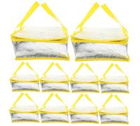 VERDANVERSE 10 pezzi Borsa Termica Alimenti con Manico Portatile Sacchetti Isolanti Spessi in Non con Zip Borsa Pranzo Isolata Decorativa per Picnic Spesa e Ristorante