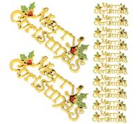 VERDANVERSE 12 Pezzi Targa Natalizia in Plastica con Decorazione Appendibile Sicura per Porte e Casa Natale Merry Christmas per Addobbi Festivi