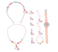 VERDANVERSE 1set Braccialetti e Collana Unicorni Per Ragazze Accessori Eleganti e Creativi Per Decorare e Giocare Orologio Elastici Per e Gioielli Adorabili Per Bambine