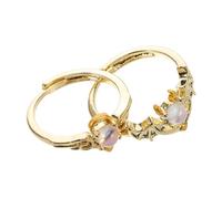 VERDANVERSE 2 Pezzi anello aperto dell'angelo per gli uomini lui il suo amante anello di angelo gioielli il suo amante aperto ala per donne uomini strass D'oro