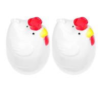 VERDANVERSE 2 pezzi Contenitore per uova a vapore per microonde Forma di gallina Steamer leggero e facile da pulire Utile per colazione salutare in cucina 2 pezzi