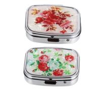 VERDANVERSE 2 pezzi Portapillole Mini Compatto in Metallo e Plastica Custodia Portatile Scomparti per Medicine e Vitamine Organizer Resistente e per Viaggio e Uso Quotidiano