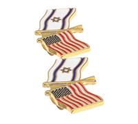 VERDANVERSE 2 pezzi Spilla Metallo Bandiera Usa Israele Distintivo Patriottico Elegante e Riutilizzabile per Abbigliamento Sciarpe e Collo Clip Sicura Antiscivolo per Fissaggio Stabile