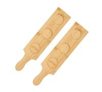 VERDANVERSE 2 Pezzi Vassoio Porta Bicchieri in Bambù per Degustazione di Birra Supporto Resistente in Legno Naturale con Struttura Compatta per Degustazioni e Conservazione
