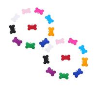 VERDANVERSE 20 Pezzi Targhetta per Cani a Forma di Osso in Lega di Alluminio Leggera, Medaglietta Identificativa Vuota da Incidere, Portachiavi Fai da Te per Collare Animali