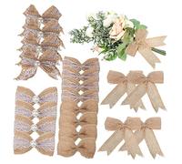 VERDANVERSE 20pezzi Bows di Juta per Decorazioni Natalizie Fiocchi Artigianali per Regali e Progetti Fai Te Stile Elegante e Vintage Riutilizzabili e Resistenti
