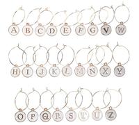 VERDANVERSE 26 pezzi Segnabicchieri Lettere Charms Riutilizzabili per Calici da Vino Decorazioni Eleganti per Feste e Raduni Identificatori di Bicchieri Personalizzati
