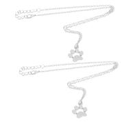 VERDANVERSE 2pezzi Collana Commemorativa Per Amanti Dei Gatti Argento Con Ciondolo Orma Di Zampa Gioielli Per Animali Domestici Della Tua Fedele Compagnia
