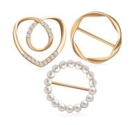 VERDANVERSE 3pezzi Clip Per Sciarpa Con Design Elegante Fermaglio Per Camicia Per Abbigliamento Femminile Fibbia Decorativa Cuore e Perla Accessori Chic Per Sciarpe e Sciarpe