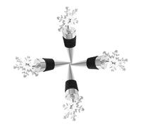 VERDANVERSE 4 pezzi Tappi per Vino Fiocco Sigillanti Riutilizzabili per Feste Chiusura per Bottiglie Vino Cocktail e Spumante Protezione e Decorativo Invernale