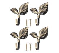 VERDANVERSE 4 Set Gancio da Parete a Forma di Foglia in Ferro Color Oro, Semplice e Multifunzionale Forte Capacità di Carico, per Balcone e Cucina