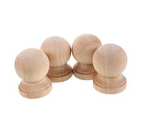 VERDANVERSE 4pezzi Puntale Per Lampada in Legno Non Rifinito Fuso Per Asta Portabandiera Decorativa in Legno Massello Accessori Per Balaustre in Per Scale e Mobili Fai Da Te Design Europeo Col