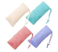 VERDANVERSE 4pezzi Sacchetti Per Sapone Esfoliante Rete Sacchetti Da Doccia Per Sapone Schiumogeno Con Chiusura Corda Per Saponi Fatti Mano Cosmetici e Frutta Colori Misti