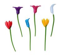 VERDANVERSE 6 pezzi Marcatori per Silicone Forma Fiore Set per Vino per Feste e Cocktail Confusione Colore Casuale Colore Casuale