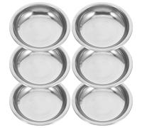 VERDANVERSE 6 pezzi Mini Ciotole in Acciaio Inossidabile per Salse e Spezie Piattini Rotondi Antipasto Resistenti e Facili da Pulire per Snack e Condimenti
