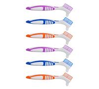 VERDANVERSE 6 Pezzi Spazzolino per Dentiere Doppia Testina e Setole Morbide, Adatto per Pulizia Delicata di Protesi Dentarie, Materiale Pp e Nylon, per Anziani