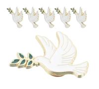 VERDANVERSE 6 Pezzi Spilla Donna Forma di Colomba della Pace in Lega di Zinco Bianca, Leggera e Portatile, Accessorio Elegante per Giacche e Abiti Simbolo di Armonia