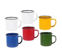 VERDANVERSE 6 pezzi Tazze Smaltate Colorate Resistenti Al Calore per Tè Vino e Latte Design Retrò Ergonomico per e Casa