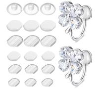 VERDANVERSE 60 pezzi Tamponi in Silicone Trasparente Antiscivolo per Orecchini Clip Cuscinetti Protettivi per Orecchini Accessori Compatibili per Ridurre Disagio