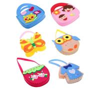 VERDANVERSE 6pezzi Kit Di Cucito Borsa Per Principianti Da Borsa in Feltro Fai Da Te Per Ragazzo Ragazza Forniture Per Borse in Feltro Forma Di Cartone Animato