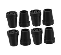 VERDANVERSE 8 Pezzi copertura del piede di canna protezione per la punta del da passeggio pad della stampella punte quadruple accessori per stampelle copertura di canne plastica Nero