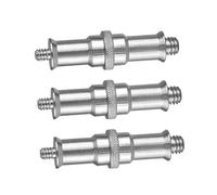 VERDANVERSE Adattatore 1/4 a 3/8 per Stativo Luce in Ferro Argento, Kit 3 Pezzi, Facile da Installare, per Supporti Luminari e Piastra a Sgancio Rapido