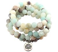 VERDANVERSE Bracciale e Collana in Pietre Naturali Perle Lotus Gioielli Decorativi per Meditazione e Yoga Unisex Accessorio Multifunzionale per Preghiera e Look Quotidiano