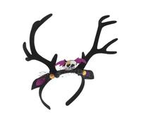 VERDANVERSE Cerchietto Halloween Donna con Corna e Teschio Fascia Antler Costume Accessory per Feste e Cosplay Decorazione Stile Oscuro per Party e Foto Tema