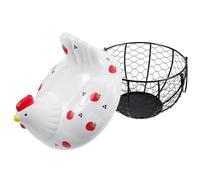 VERDANVERSE Cestino Portaoggetti e Portafrutta in Ferro Battuto, Contenitore da Cucina Multiuso per Uova e Verdura, Organizer per Casa Ampio Spazio di Conservazione