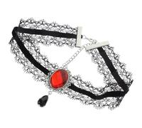 VERDANVERSE Collana Girocollo Punk in Pizzo Rosso Catena al Collo, Collare Chic da Donna per Feste, Discoteca e Uso Quotidiano, Accessorio Gioielli dal Design Leggero e Confortevole