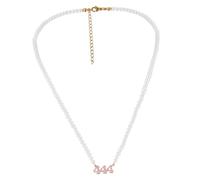 VERDANVERSE Collana Perle Piccole Eleganti in Acciaio Anallergico con Perla Simulata Rosa Design Semplice Raffinato per Donna per Cerimonie Feste e Uscite Quotidiane