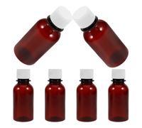 VERDANVERSE Contenitori Marrone 100ml 6 Pezzi per Medicinali da Viaggio e Organizzazione Sicura in Pet con Tappo e Graduazioni Pratiche per Uso Domestico delle Pillole