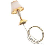 VERDANVERSE Lampada da Comodino in Plastica e Metallo in Miniatura per Casa delle Bambole LED, Decorativa Vintage per Arredare la Camera da Letto