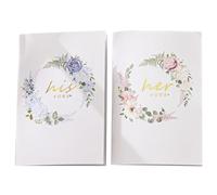 VERDANVERSE Libro degli Sposi per Voti di Nozze 2 Pezzi in Carta Design Delicato e Stile Elegante per Giorno del Matrimonio e Foto Ricordo