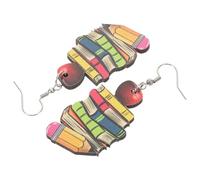 VERDANVERSE Orecchini Pendenti a Forma di Libro in Legno Fatti a Mano, Gioielli da Insegnante per Donna, Accessorio di Moda per Ritorno a Scuola e Laurea, Regalo per Apprezzamento Maestra