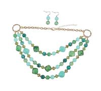 VERDANVERSE Orecchini Pendenti Da Donna Collana Orecchini Eleganti e Chic Catenella Da Collo Delicata Gioielli Resina Per Donne Verde