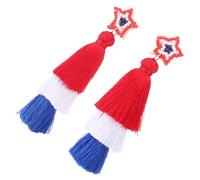 VERDANVERSE Orecchini Tassel Filanti Blu Bianco per Donna Pendenti Leggeri e Delicati Indipendenza Usa Accessori Patriottici per