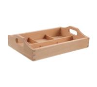 VERDANVERSE Organizzatore Di Pallet in Faggio Vassoio Di Legno Per Organizzare Vassoi Per Attività Montessori Per Piatto Rettangolare Decorativo Piatto Da Cucina Per Natale Light Brown