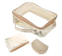 VERDANVERSE Pochette in Plastica Organizer per Cosmetici Toiletry Bag Donna con Chiusura Ampia Capacità Colore Chic Adatta Viaggi e Quotidiano