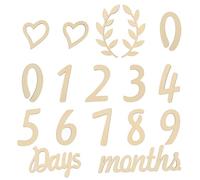 VERDANVERSE Set 17 Carte in Legno Numeri e Parole “giorni Mesi Anni” per Ragazzo Ragazza, Biglietti di Crescita Mensile per Foto Compleanno, Accessori Fotografici per Registrare Crescita