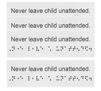 VERDANVERSE Set 4 Pezzi Etichette Braille in Plastica Resistente per Segnale di Attenzione Cieco Cartelli Braille per Esterni per Persone Ipovedenti per Accessibilità e Mobilità Quotidiana